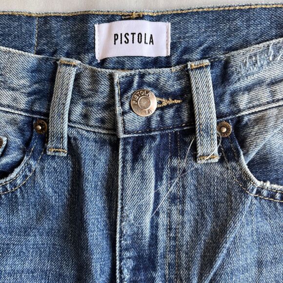 PISTOLA Flare Distressed Jeans with split at hem Women's Size 27 NWOT - Picture 4 of 9